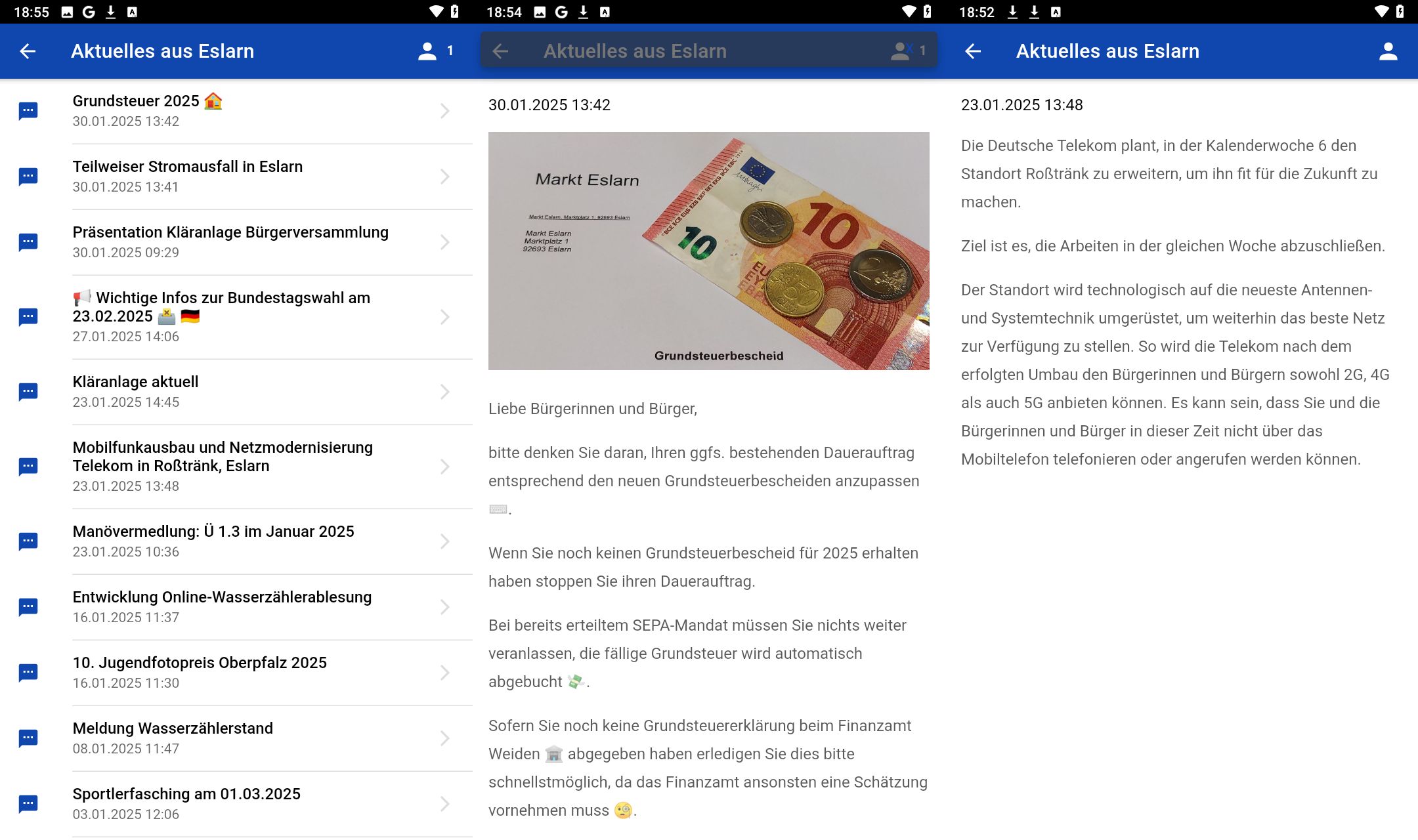 Eslarn – Informationen: Immer mehr Informationen exklusiv in der Eslarn-App