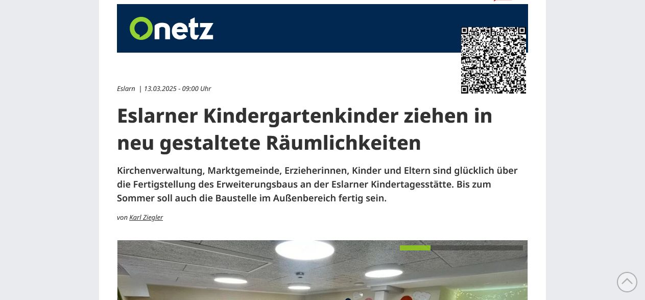 Eslarn – Gesellschaft: Dies ging jetzt aber schnell: Kindergarten-Erweiterung erfolgreich beendet!