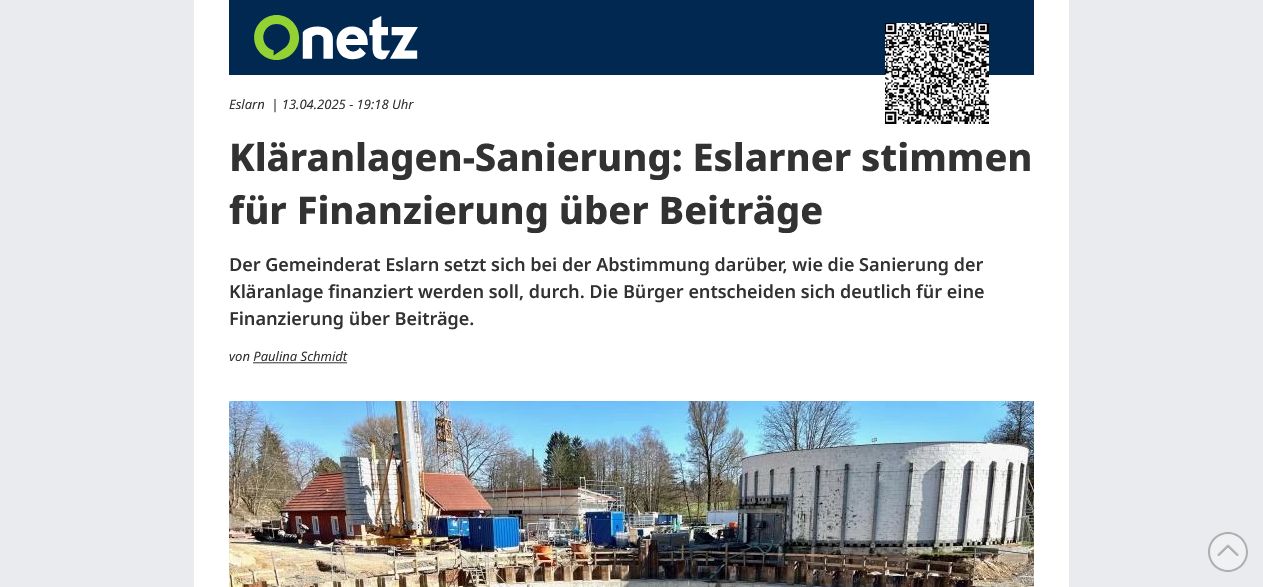 Eslarn – aktuell: Eslarner:innen stimmen für Finanzierung über Verbesserungsbeiträge!